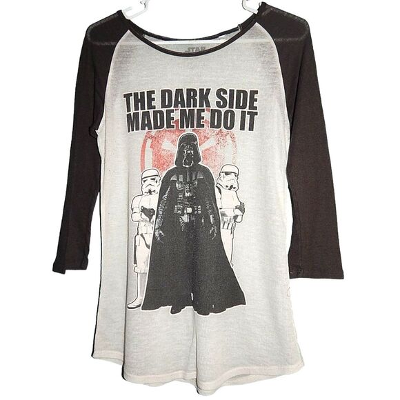 STAR WARS women's small super thin sheer Darth Vader graphic shirt - Picture 1 of 8